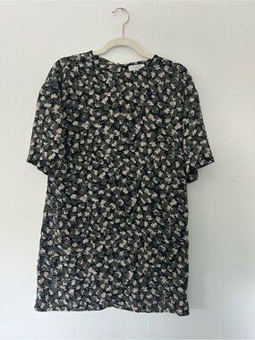 Equipment Print T-Shift Dress in Navy, Olive & Light Pink